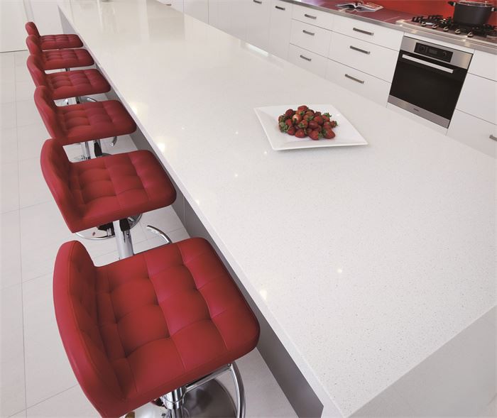 sand white quartz kitchen top