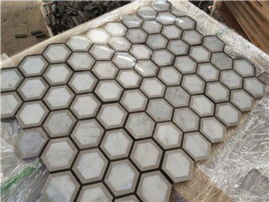 Bianco Carrara mósaíkflísar