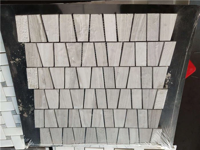 wooden white marble mosaic tile for floor