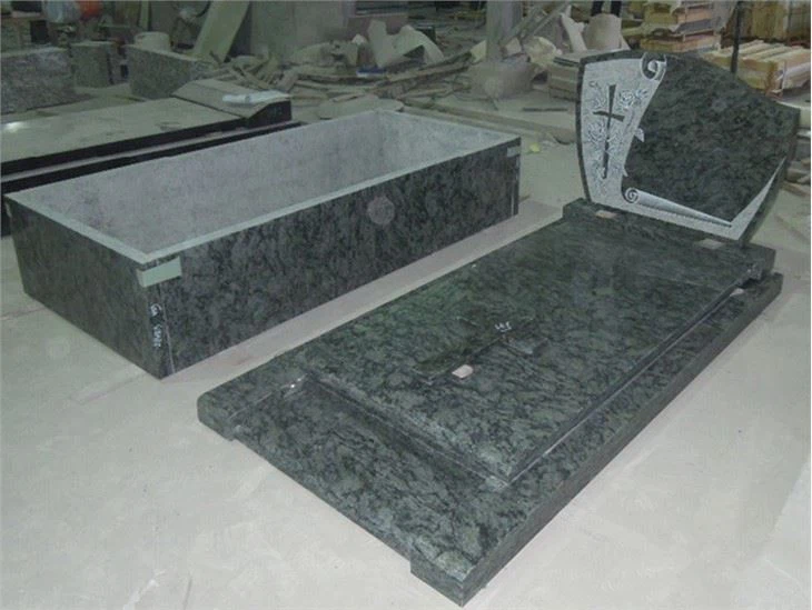 dark green granite tombstone (3)