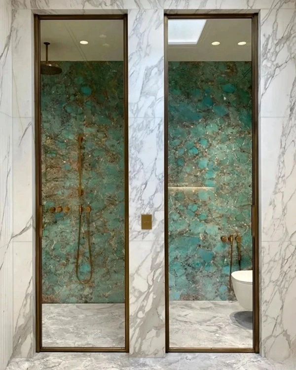 Amazonite Quartzite bathroom wall