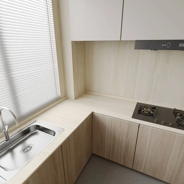 Beige Travertine Sintered Stone Kitchen Countertop