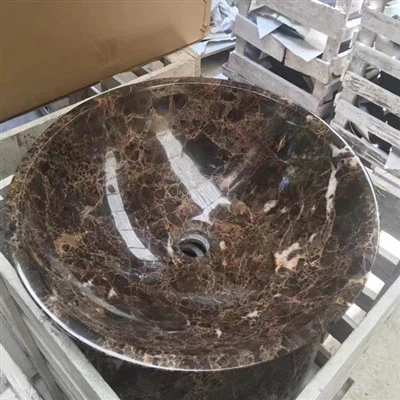 Emperador   Dark   Marble   Round   vaskar